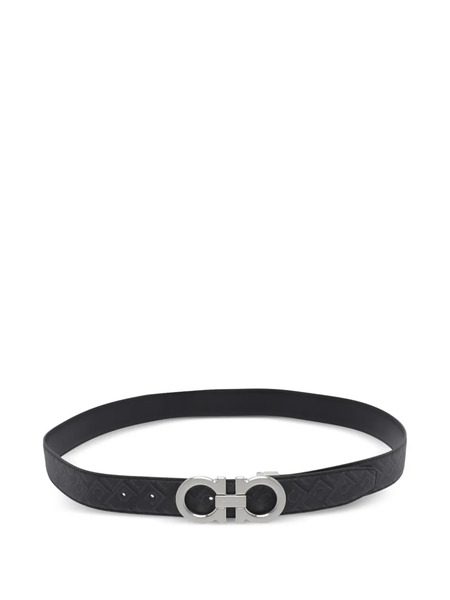  Ferragamo Gancini Logo Reversibile Belt - Black 