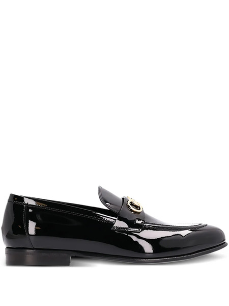  Ferragamo Gancini Patent-leather Loafers - Black 