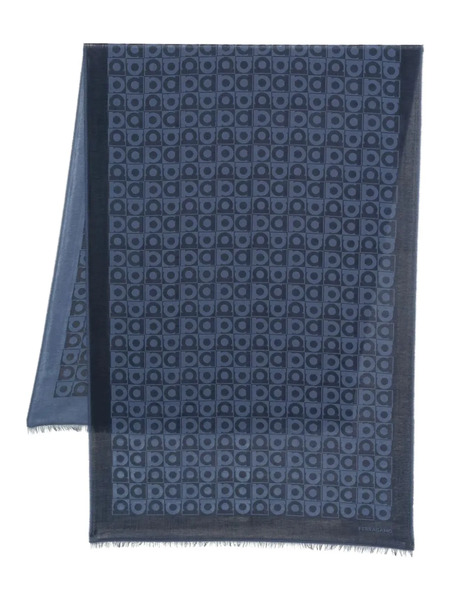  Ferragamo Gancini-pattern Scarf - Blue 