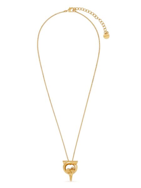  Ferragamo Gancini Pendant Necklace - Gold 
