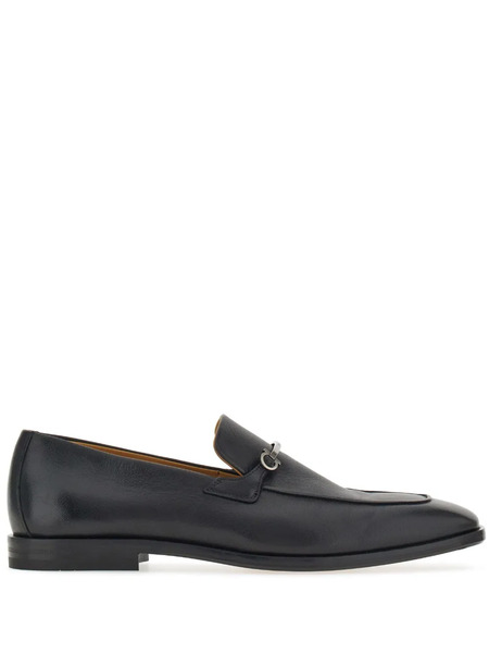  Ferragamo Gancini-plaque Leather Loafers - Black 