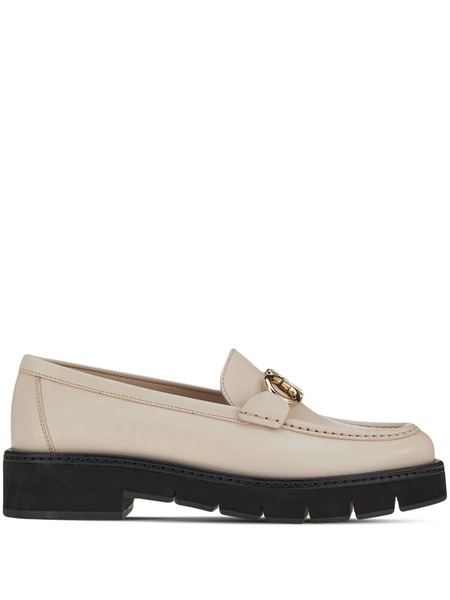  Ferragamo Gancini-plaque Leather Loafers - Neutrals 