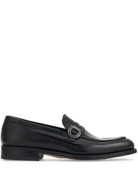  Ferragamo Gancini-plaque Leather Mocassins - Black 