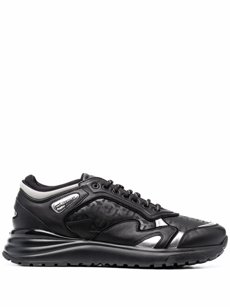 Ferragamo Gancini Rainbow Low-top Sneakers - Black 