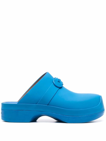  Ferragamo Gancini Raised Logo Clogs - Blue 