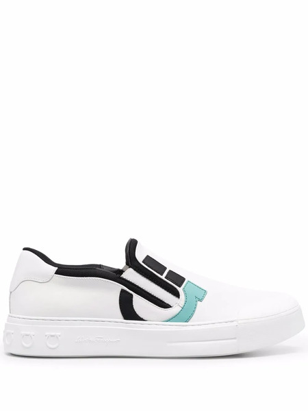 Ferragamo Gancini Slip-on Sneakers - White 