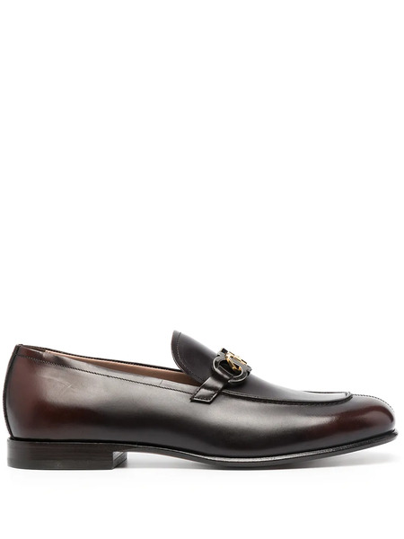  Ferragamo Gancini Square-toe Loafers - Black 