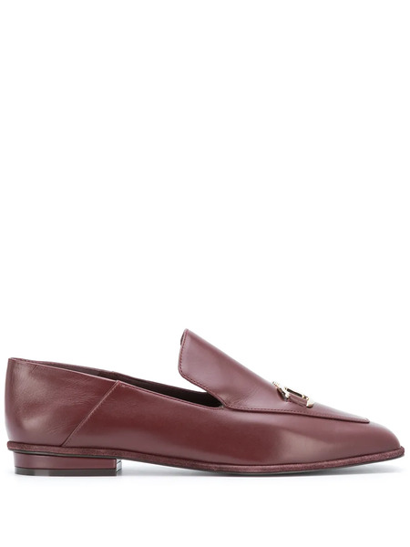  Ferragamo Gancini Square-toe Loafers - Red 