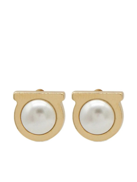  Ferragamo Gancini Stud Earrings - Gold 