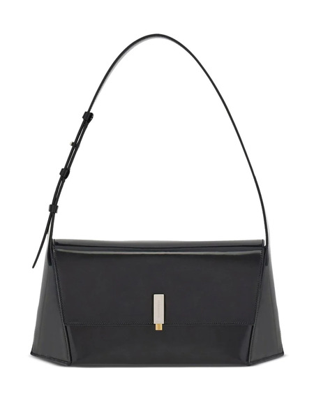  Ferragamo Geometric Leather Shoulder Bag - Black 
