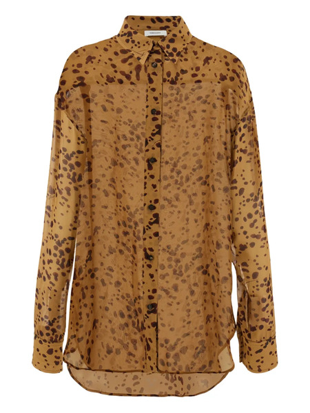  Ferragamo Georgette Shirt - Brown 
