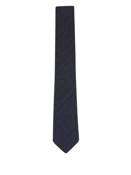  Ferragamo Herringbone Pattern Tie - Grey 