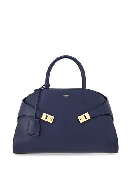  Ferragamo Hug Leather Tote Bag - Blue 