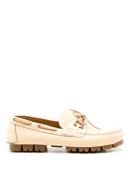  Ferragamo Injected Rock Leather Loafers - Neutrals 