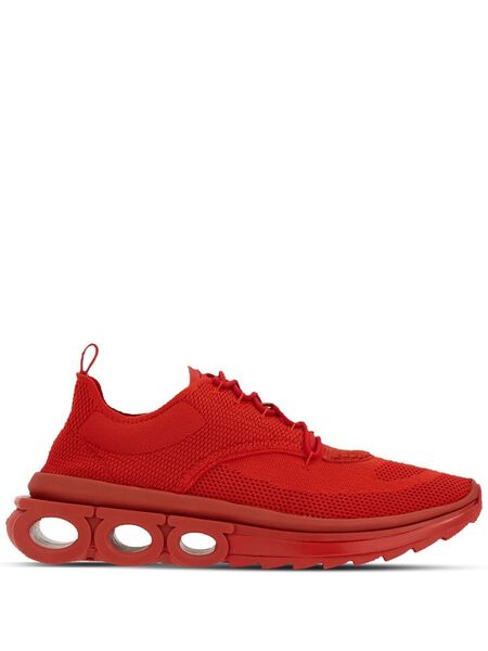 Ferragamo Knitted Running Sneakers - Red 