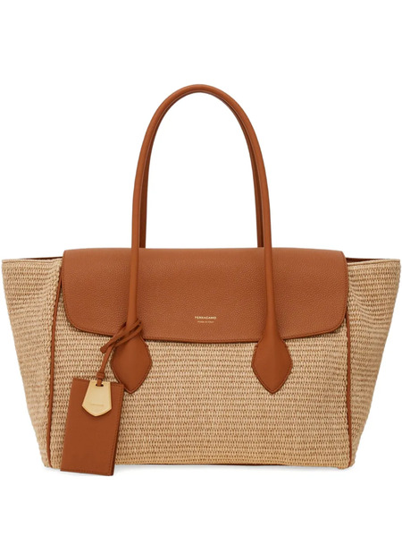 Ferragamo Large East-west Tote Bag - Neutrals 