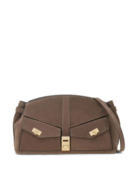  Ferragamo Large Hug Clutch Bag - Brown 