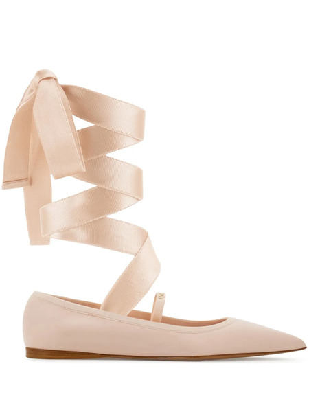  Ferragamo Leather Ballerina Shoes - Pink 