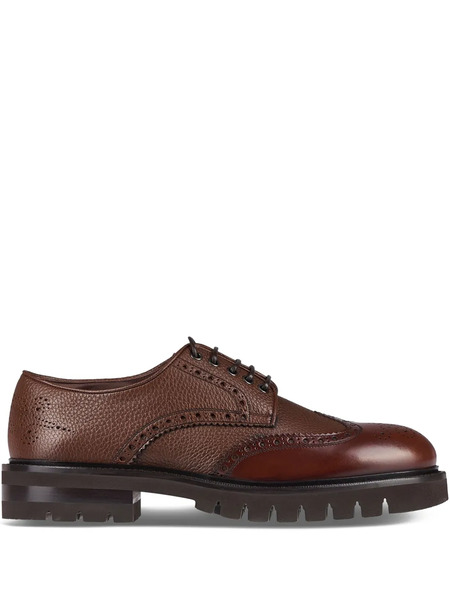  Ferragamo Leather Brogue Shoes - Brown 