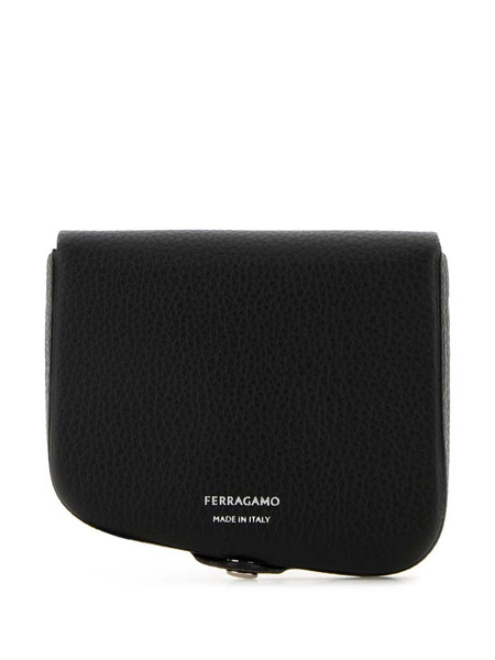  Ferragamo Leather Coin Purse - Black 