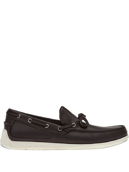  Ferragamo Leather Lace-up Loafers - Brown 