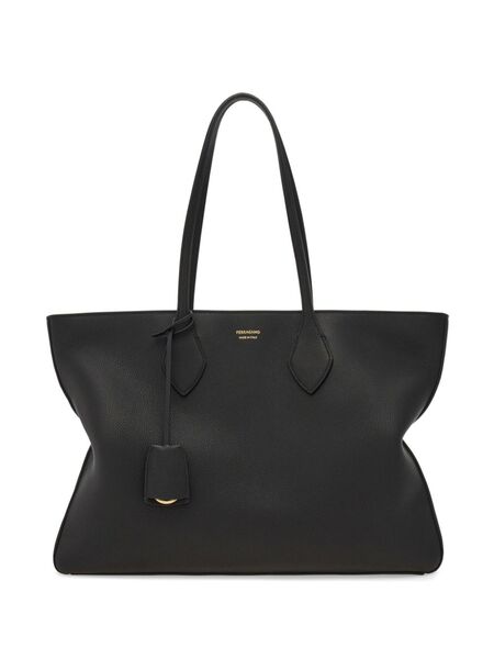  Ferragamo Leather Tote Bag - Black 