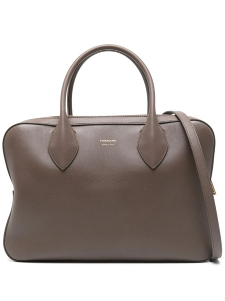  Ferragamo Leather Tote Bag - Brown 