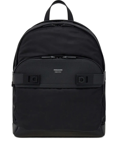  Ferragamo Leather-trim Backpack - Black 