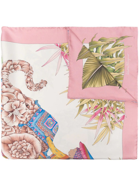  Ferragamo Lion-print Detail Scarf - Pink 