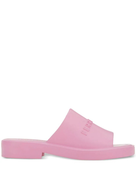 Ferragamo Logo-debossed Open-toe Slides - Pink 