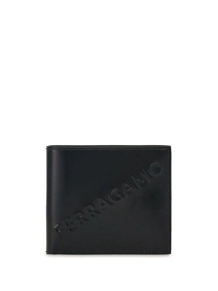  Ferragamo Logo-embossed Bi-fold Wallet - Black 