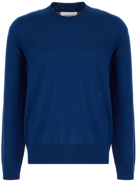  Ferragamo Logo-embroidered Jumper - Blue 