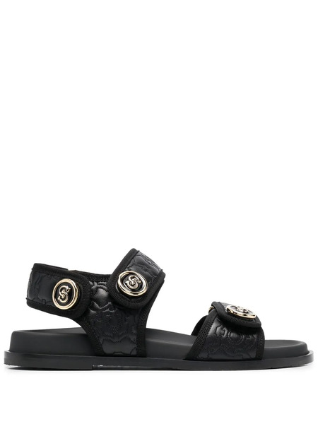  Ferragamo Logo-plaque Detail Sandals - Black 