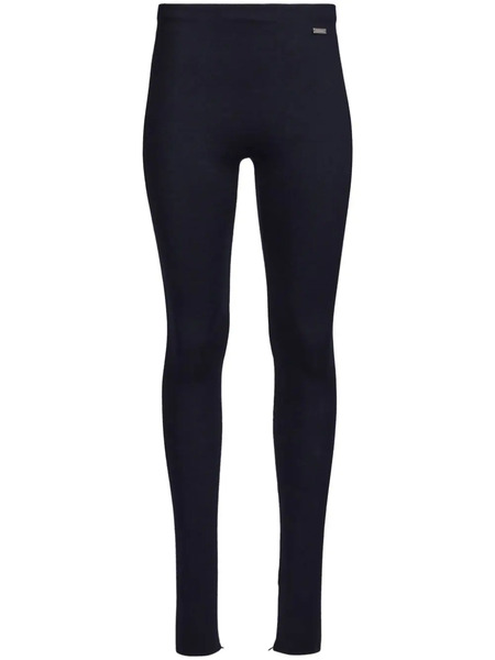  Ferragamo Logo-plaque Knitted Leggings - Blue 