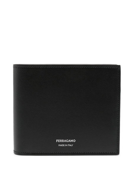  Ferragamo Logo-stamp Leather Wallet - Black 