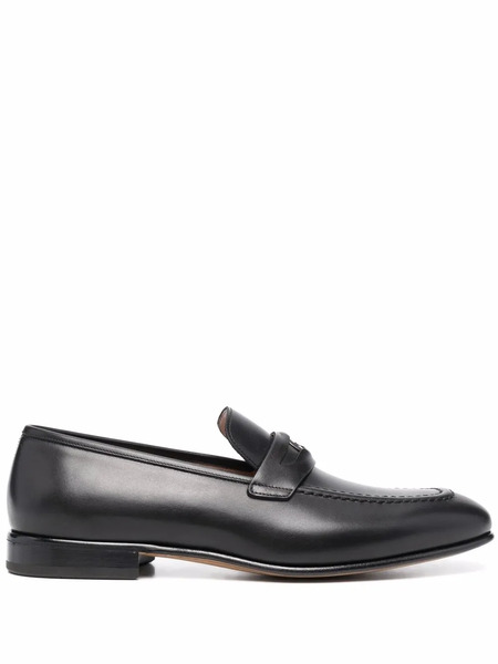  Ferragamo Madison Leather Penny Loafers - Black 
