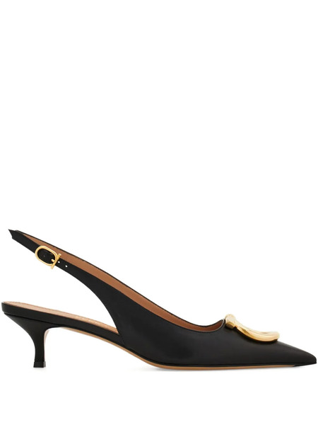  Ferragamo Maxi Gancini Buckle Goat-leather Pumps - Black 
