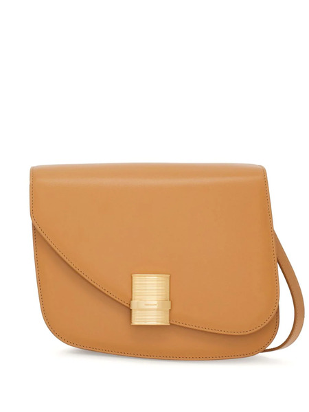  Ferragamo Medium Asymmetric Leather Crossbody Bag - Brown 