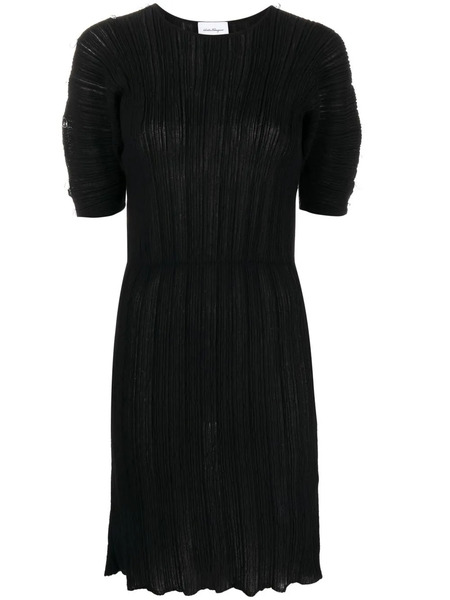  Ferragamo Micro-pleated Midi Dress - Black 