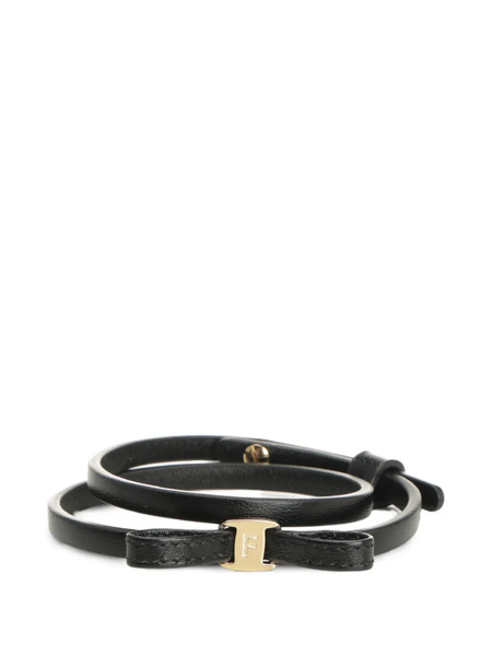  Ferragamo Mini-bow Wrap Bracelet - Black 