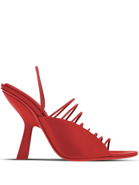  Ferragamo 105mm Altaire Lace-detail Sandals - Red 