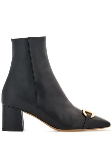  Ferragamo 60mm Gancini-buckle Leather Ankle Boots - Black 