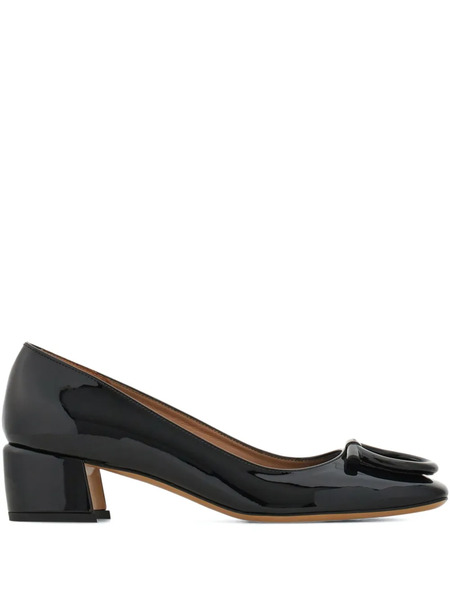  Ferragamo 40mm Square-toe Pumps - Black 