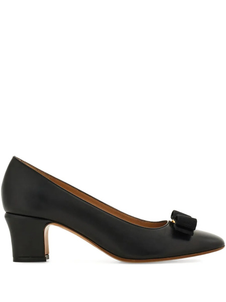  Ferragamo 50mm Vara Bow Block-heel Pumps - Black 
