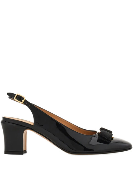  Ferragamo 50mm Vara Bow-detail Slingback Pumps - Black 