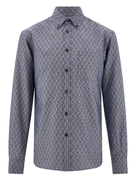  Ferragamo Monogram Button-down Shirt - Blue 