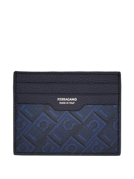  Ferragamo Monogram Card Holder - Blue 