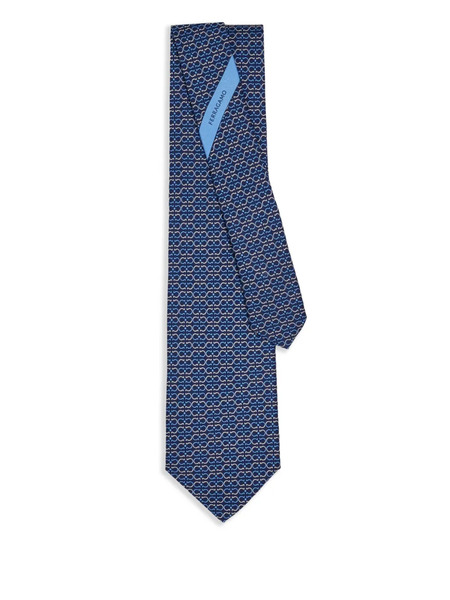  Ferragamo Monogram-print Tie - Blue 
