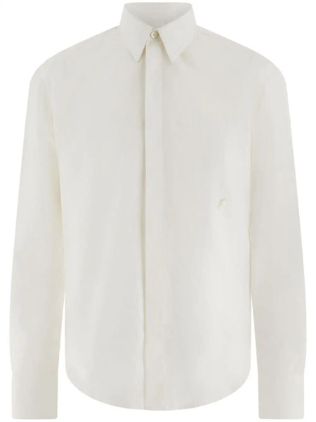  Ferragamo Monogramed Cotton Shirt - White 