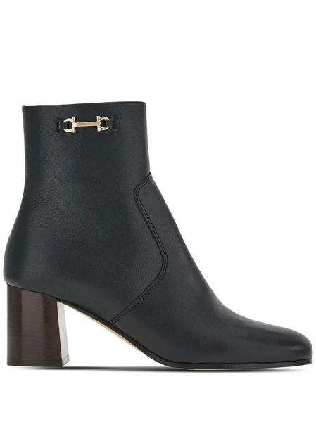  Ferragamo Otello Buckle-detail Ankle Boots - Black 